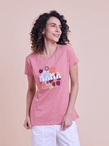 T-shirt élégant à demi-manches pour femmes, élégant, imprimé sur toile d'oignons légers, tenue décontractée confortable pour l'été, approvisionnement ODM - Product Image 2