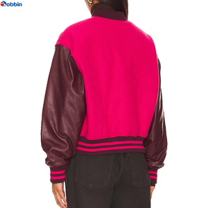 Veste de baseball personnalisée à la mode, veste varsity de haute qualité avec manches en cuir, veste bomber varsity pour femme, unisexe - Product Image 5