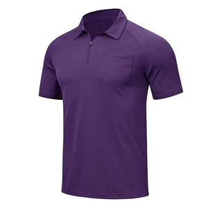 Camisas de Golf Casuales para Hombre, 100% Algodón, Estampadas, con Cierre, Manga Corta, Tejido Acanalado, Antiarrugas - Product Image 6