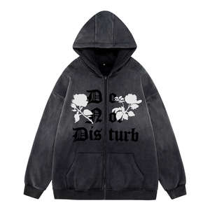 เสื้อฮู้ดมีซิปสำหรับผู้ชายผ้าฝ้ายแบบกำหนดเอง - Product Image 3