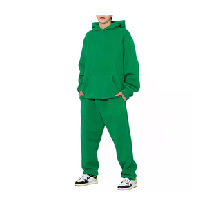 OEM Pantalon à capuche en coton imprimé personnalisé Patchwork Survêtement pour hommes Ensemble pour hommes évasés épais et empilés - Product Image 3