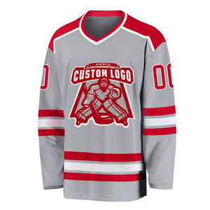 Jersey de Hockey sobre Hielo de Manga Larga con Diseño Único, Ropa de Equipo con Cuello en V, Malla Transpirable, Nombre del Equipo Personalizable, 100% Poliéster Ecológico - Product Image 4