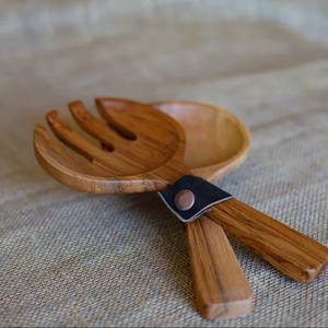 Ensemble d'ustensiles de cuisine en bois massif d'acacia, cuillère à salade et fourchette pour la cuisine, support de bougie élégant pour la décoration de la maison. - Product Image 1