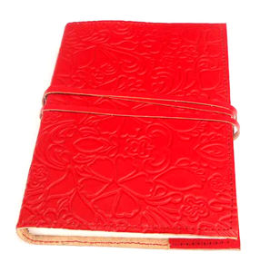 Cuadernos de papel de algodón reciclado marrón claro hechos a mano de alta calidad, cubierta de cuero en relieve con encuadernación con pegamento para estudiantes - Product Image 2