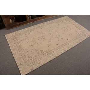 พรมตุรกีวินเทจสีเบจแบบดั้งเดิมขนาด3.5x6.6ฟุตผ้าวูลดีไซน์เย็บปะติดปะต่อกันสำหรับวัยรุ่นข้างเตียง4เมตรโถงทางเดินสี่เหลี่ยมผืนผ้า - Product Image 5