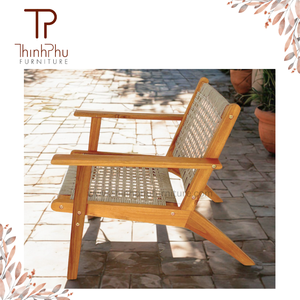 Chaise de détente en osier moderne et écologique meubles Thinh Phu pour les parcs de jardin extérieurs utilisation de villas loisirs promotionnels en bois - Product Image 2