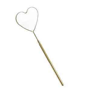 Mango de acero inoxidable chapado en oro de un solo lado cuadrado de mano de bolsillo herramienta de comprobación de aumento extensión de pestañas espejo maquillaje - Product Image 5