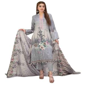 Traje Salwar Kameez de Algodón y Seda de Diseñador de Alta Calidad, Dupatta, Ropa India y Pakistaní para Mujer, Vestido Bordado con Cordones - Product Image 2