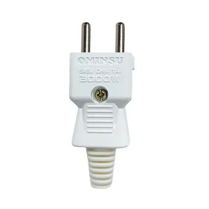 Electric Devices heat resistant power plug OMINSU 2 round pin 3000W High quality electrical power white plug