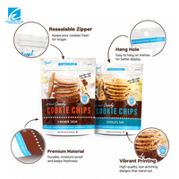 Emballage personnalisé pour biscuits, sachet refermable avec fermeture éclair, plastique laminé pour biscuits, résistant à l'humidité