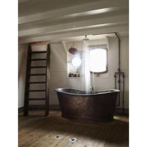 Bañeras de cobre artesanales de primera calidad con acabados martillados únicos y diseños intrincados para baños elegantes - Product Image 2