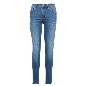 2025 New Women's Premium Denim <b>Jeans</b> Pencil Straight 100% Cotton Distressed Wash Vintage Eco-Friendly Breathable Custom Logo - Product Image 1