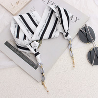 Chaînes de lunettes en ruban de soie, Boho acrylique lunettes de soleil porte-lanière masque sangle collier bijoux