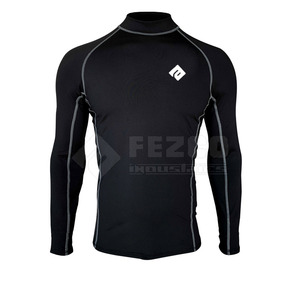 Nuevo OEM acepta cuello camisa de manga larga personalizado Rash Guard protección seguridad Unisex deportes Spandex/poliéster transpirable secado rápido - Product Image 1