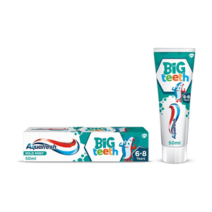 Aqua fresh Kids Zahnpasta 50ml Big Teeth 6 Jahre plus schützt neue bleibende Zähne - Product Image 1