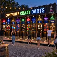 Jeu de fléchettes interactif en conteneur, défi multijoueur, solution de divertissement personnalisée pour la location d'événements et les lieux de fête foraine