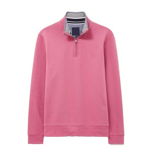 Chaqueta con media cremallera de Color rosa en blanco de alta tendencia 2025 para hombre, Jersey personalizado, chaquetas de tela de poliéster y algodón de peso pesado para hombre - Product Image 1