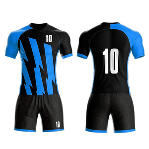 Vente flash : uniforme de football unisexe pour adultes, manches courtes, avec nom d'équipe personnalisé, 100% polyester, impression par sublimation de haute qualité, extensible - Product Image 6