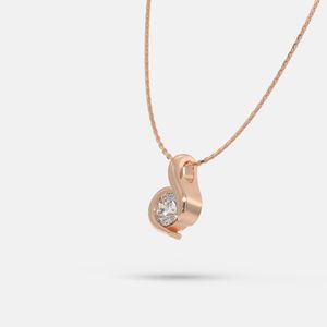 Collier de diamants de laboratoire Collier de diamants solides de taille ronde Collier de diamants en or rose 14k - Product Image 2
