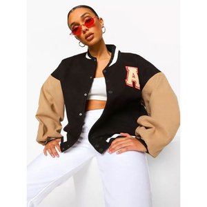 Parches bordados con logotipo personalizado Chaqueta universitaria para mujer Parche de chenilla Chaquetas universitarias de moda - Product Image 1