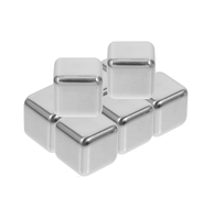 Glaçons réutilisables en acier inoxydable Refroidisseur de whisky 4 pièces Rack réutilisable 304 glaçons en acier inoxydable Prix bas