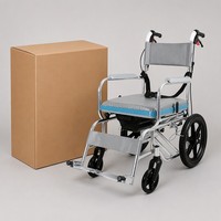 Kursi Mandi Lipat Portabel Ringan dengan Roda, Dapat Disesuaikan, untuk Lansia, Kapasitas 150kg, Lapisan Powder Coating, Langsung dari Pabrik
