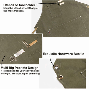 Delantal de peluquero de cuero PU personalizado cómodo para mujeres y hombres para carniceros personal de cocina de Standard International - Product Image 4