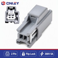 Conector de Cableado Automático Delgado y Largo que Ahorra Espacio, Juego de Conectores de Cable de 2 Pines de Alta Corriente con Bloqueo Abatible