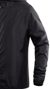 High Quality 100% Polyester/Nylon Hooded Windbreaker <b>Jacket</b> Street Style Fashionable Front Logo <b>Half</b> <b>Zip</b> Closure OEM Service - Product Image 3