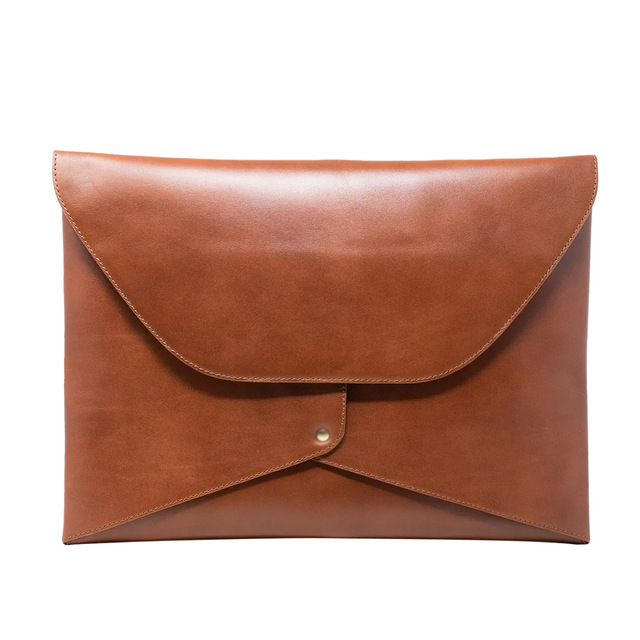 Classic Leather Laptop Sleeve Protective Cover for Laptops Brown Envelope Style