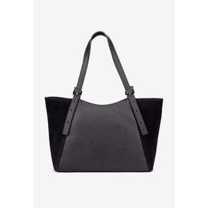 Borsa a Spalla Strutturata da Donna in Vera Pelle e Camoscio Art. 25404-Fabbricato in Italia" - Product Image 5