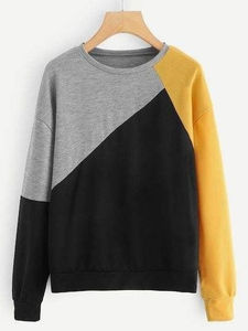 Hecho en fábrica Ajuste regular Contraste Rib Bottom Personalizar Impresión digital Cuello redondo Panel Trabajo 100% Algodón Sudaderas para hombres - Product Image 5