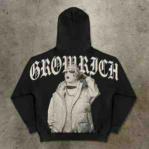 Pull-over 100% coton pour hommes, sweat à capuche personnalisé, doublure polaire, doux et confortable, brodé, logo personnalisé OEM d'hiver - Product Image 3