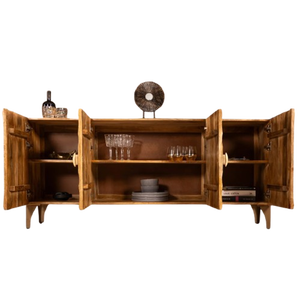 Meuble TV design moderne Meuble artisanal en bois massif avec rangement réglable pour le salon de l'hôtel ou l'appartement - Product Image 2