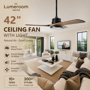 USA In Stock Solid Wood <b>Ceiling</b> Fan with <b>Light</b> 42 Inch 3 Blade Design Quiet Reversible DC Motor with <b>Remote</b> <b>Control</b> - Product Image 1