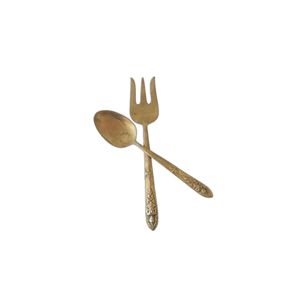 Fournitures indiennes en gros de qualité supérieure Ensemble de serveurs à salade en métal de finition antique argentée élégante pour hôtel à la maison - Product Image 3