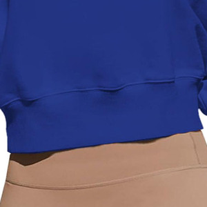 Sweat-shirts courts pour filles, tendance, col rond, lourds, lettres imprimées personnalisées, polaire en coton d'hiver, pull court de luxe, devant - Product Image 5