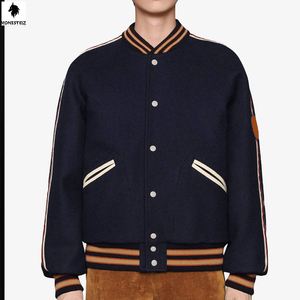 Chaqueta universitaria de lana de alta calidad para hombre, cómoda chaqueta deportiva ligera a prueba de viento con cuello levantado y letras cálidas para invierno - Product Image 3