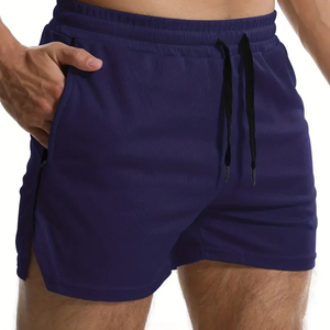 Pantalones cortos de Jersey informales para hombre, secado rápido, transpirable, algodón, poliéster, antiarrugas, deportes al aire libre, ropa de gimnasio, logotipo bordado, deslizamiento lateral - Product Image 1
