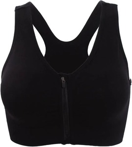 Soutien-gorge de sport pour femmes haut court Fitness fermeture éclair sous-vêtements respirant haut court Style Simple soutiens-gorge antichoc pour la course Push 5XL - Product Image 1