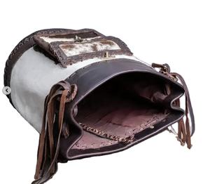 Mochila de Cuero Vacuno con Pelo, Diseño Nuevo, Estampado Animal Bohemio, Duradera, para Mujeres y Hombres, Uso Diario en Primavera, Verano, Otoño e Invierno - Product Image 5