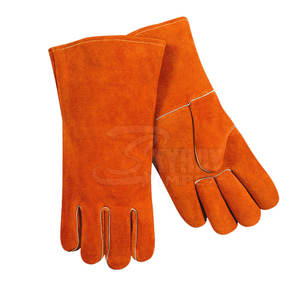 ถุงมือเชื่อมหนังวัวคุณภาพสูงระดับมืออาชีพถุงมือเชื่อมมือแบบนิ่มสำหรับทำงานกลางแจ้งใช้งานประจำวัน - Product Image 1