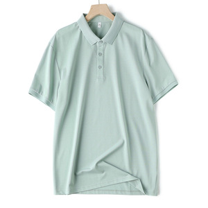 Polo de golf de luxe coupe ajustée pour hommes, polo personnalisé de haute qualité en soie, tricoté, foncé et court - Product Image 5
