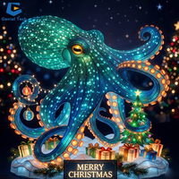 Projecteur d'éclairage sur le thème sous-marin, grande lanterne de Noël en forme de tortue marine, solution tout-en-un pour l'affichage de la faune marine