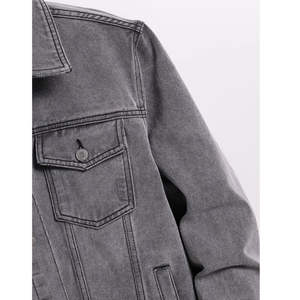 Vente en gros 2025 veste en jean pour hommes à bas prix respirant logo personnalisé veste en jean pour hommes Service OEM vestes pour hommes - Product Image 5