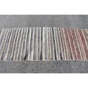 Modern Chic Vintage Turkish <b>Wool</b> Rug 310.5 ft White <b>Brown</b> Flat Weave Patchwork Design for Living Room Decor 4m Width Latex - Product Image 4