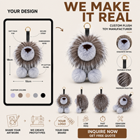 Porte-clés en peluche animal, pendentif de sac à dos, ODM OEM, lion mignon en peluche douce, personnalisé