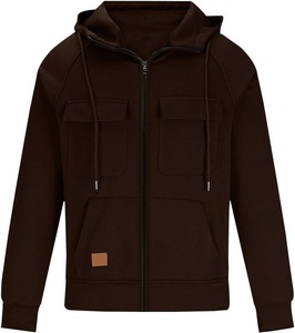 2025 nouvelle mode hommes quart Zip pull Cargo à capuche veste sweat à capuche avec poches en gros fabricant Premium - Product Image 3