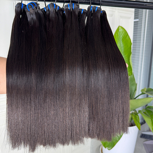 ผมตรงสีธรรมชาติแบบเป็นมัด ผมตรงแบบ Bone Straight ผมแท้ เนื้อนุ่มลื่น แบบ Double Weft ความหนาแน่นสูง สำหรับเย็บติดและทำวิก - Product Image 6