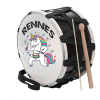 Rennes DVL-33BRW Tambor Infantil de Diseño Personalizado - 30 cm (12 Pulgadas) Instrumento de Percusión Orff con Cuerpo de Madera de Abedul y Parches de Papel Encerado